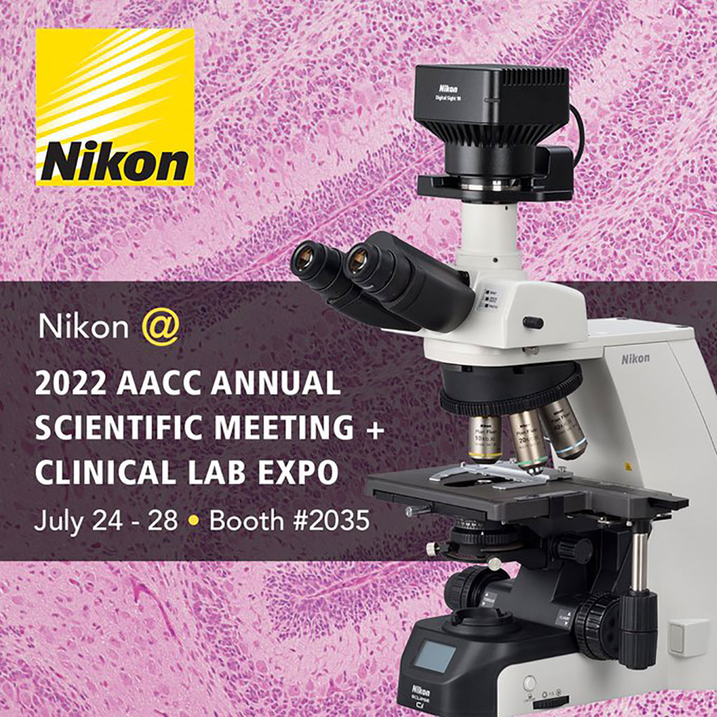 Image: The Nikon booth featured products related to digital pathology and remote slide viewing and sharing (Photo courtesy of Nikon)
