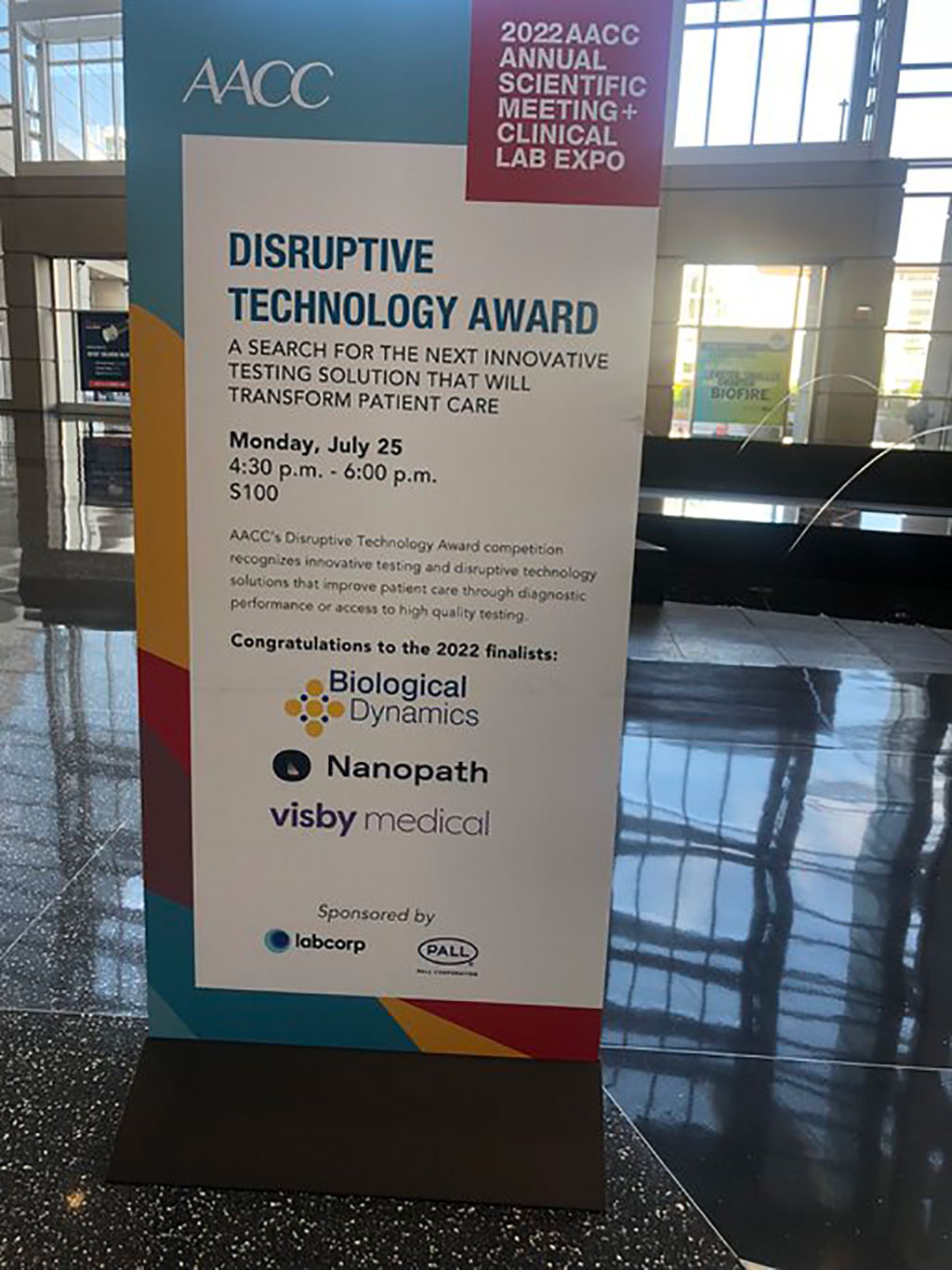 Image: The Disruptive Technology Award recognizes innovative testing and disruptive technology solutions (Photo courtesy of AACC)