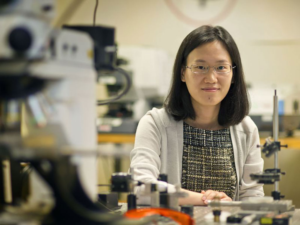 Image: Associate Professor Yuze “Alice” Sun is creating a wearable device for rapid gas analysis (Photo courtesy of The University of Texas at Arlington)