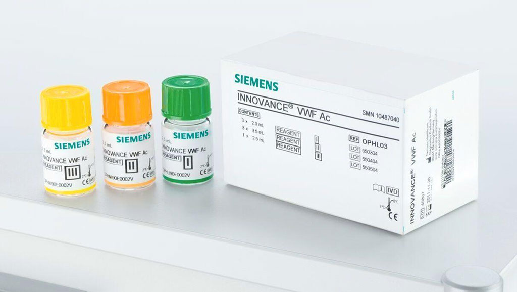 Image: The INNOVANCE VWF Ac assay is a turbidimetric, latex-based assay that employs a liquid, ready-to-use reagent (Photo courtesy of Siemens)