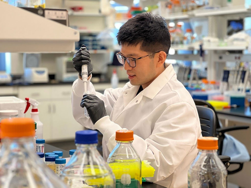 Image: Researcher Juhong Chen is developing biosensing technologies to detect emerging pathogens in clinical samples (Photo courtesy of Virginia Tech)