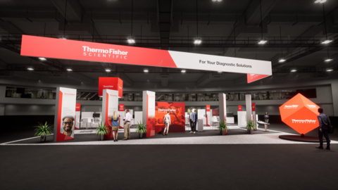 Image: Thermo Fisher’s booth at ADLM 2024 is designed as a “Story Tunnel” to lead visitors along a journey of research and clinical solutions (Photo courtesy of Thermo Fisher)