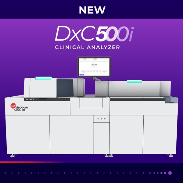 Image: The new DxC 500i integrated chemistry and immunoassay analyzer is on display at ADLM 2024 (Photo courtesy of Beckman Coulter)