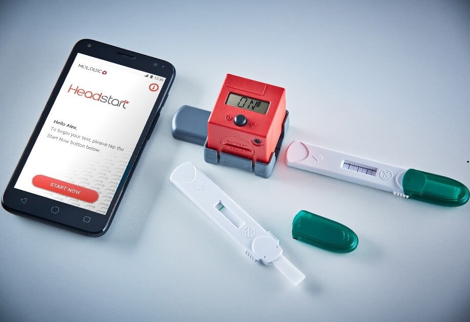 Image: The Headstart test measures five biomarkers in urine (Photo courtesy of Global Access Diagnostics)