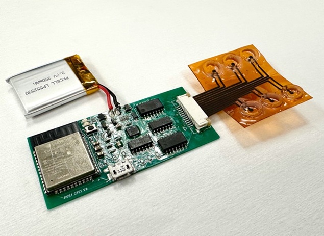 Image: The biosensing platform incorporates two-pass laser induced graphene with commercial transistors to simultaneously test for SARS-CoV-2 and vitamin C (Photo courtesy of Penn State)