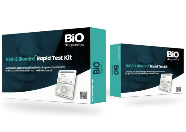 Image: The HSV-2 Biocard Rapid Test Kit (Photo courtesy of Bio-Diagnostics Ltd)