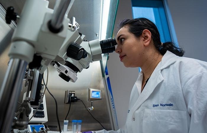 Image: Shirin Nouraein is the first author on the study that led to the new serum marker-editing strategy (Photo courtesy of Jorge Vidal/Rice University)