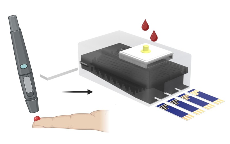 Image: The 3D-printed dual-channel device separates protein and RNA signatures to reliably identify active HIV-1 infection (Photo courtesy of Dipanjan Pan / Penn State)
