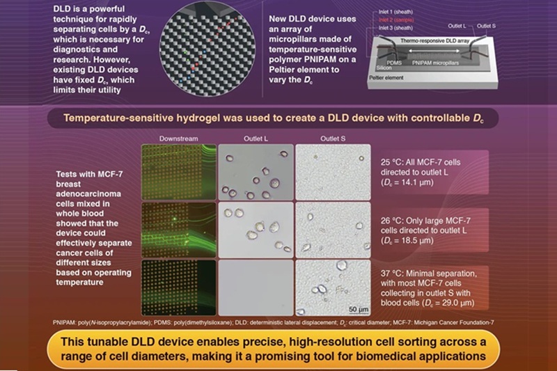 Image: The new device can be precisely tuned to sort cells across a range of sizes (Photo courtesy of Institute of Science Tokyo)