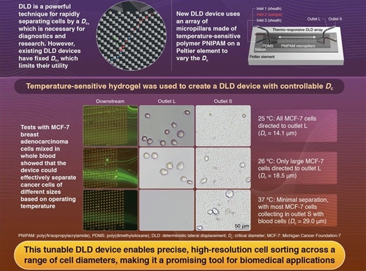 Image: The new device can be precisely tuned to sort cells across a range of sizes (Photo courtesy of Institute of Science Tokyo) Image: The new device can be precisely tuned to sort cells across a range of sizes (Photo courtesy of Institute of Science Tokyo)