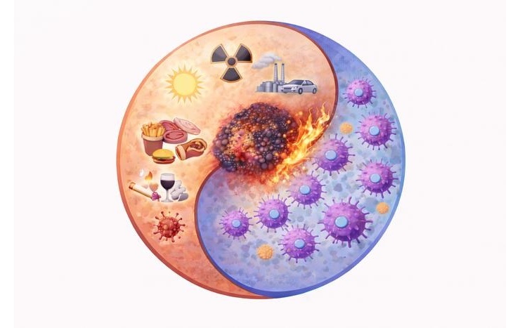 Image: Original illustration showing how exposure-linked mutation patterns may influence tumor immune visibility (Photo courtesy of Máté Manczinger, HUN-REN Szeged BRC)