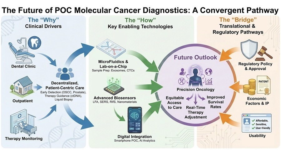 Image: Visual Abstract (Seemesh Bhaskar et al., Point of care molecular cancer diagnostics, Lab on a Chip, 2026. DOI: 10.1039/d5lc01014d)