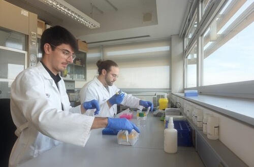 Image: The researchers Manel Pérez Pons y Carlos Rodriguez Muñoz at the IRBLleida laboratory (Photo courtesy of IRBLleida)