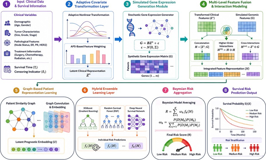 Image: Model architecture of proposed model. (Alatebi, W., Seth, A., Rao, M.B. et al. Journal of Statistical Theory and Practice, 2026. https://doi.org/10.1007/s42519-026-00641-9) Image: Model architecture of proposed model. (Alatebi, W., Seth, A., Rao, M.B. et al. Journal of Statistical Theory and Practice, 2026. https://doi.org/10.1007/s42519-026-00641-9)