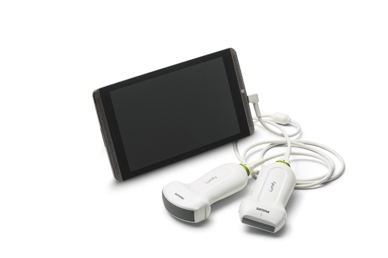 The connected Lumify with two advanced ultrasound transducers