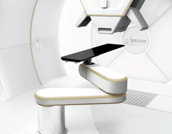Image: Inside the treatment room of the ProBeam proton therapy system (Photo courtesy of Varian).
