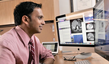 Image: Dr. Amit Singal, assistant professor of internal medicine and clinical sciences at the University of Texas Southwestern Medical Center – author of the paper “Early Detection, Curative Treatment, and Survival Rates for Hepatocellular Carcinoma Surveillance in Patients with Cirrhosis: A Meta-analysis” published in the Public Library of Science Medical Journal (Photo courtesy of the University of Texas Southwestern Medical Center).