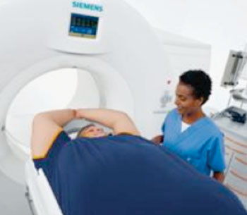Image: Changing CT scanners shape in response to patient waistlines. The CT imaging systems of today have up to 300 kg table weight allowance, 2 x 120 kW power, and an 80-cm bore (Photo courtesy of Siemens Healthcare).