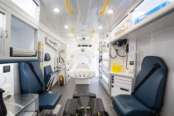 Image: The interior of the MSU, with CT scanner (Phot courtesy of UT College of Medicine).