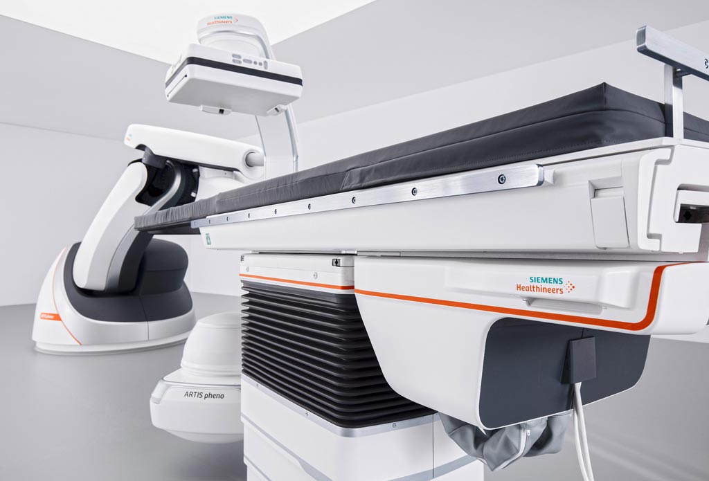 Image: The Artis pheno angiography system and tilt table (Photo courtesy of Siemens Healthineers).
