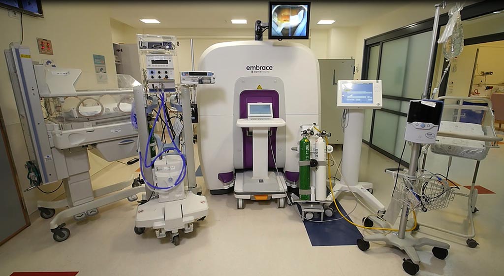 Image: The Embrace Neonatal MRI System inside a NICU (Photo courtesy of Aspect Imaging).