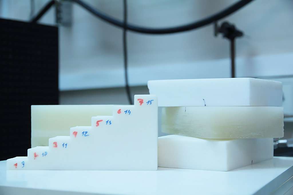 Image: Plastic collimator samples made using 3D printing (Photo courtesy of TPU)