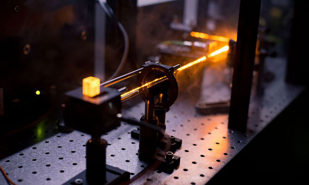 Image: A laser interaction with diamond materials (Photo courtesy of RMIT University)
