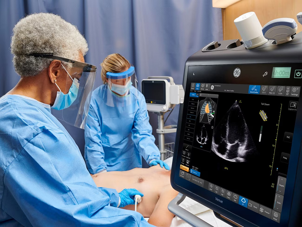 Image: The Venue family of POC ultrasound systems now features Caption Guidance AI-driven software (Photo courtesy of GE HealthCare)