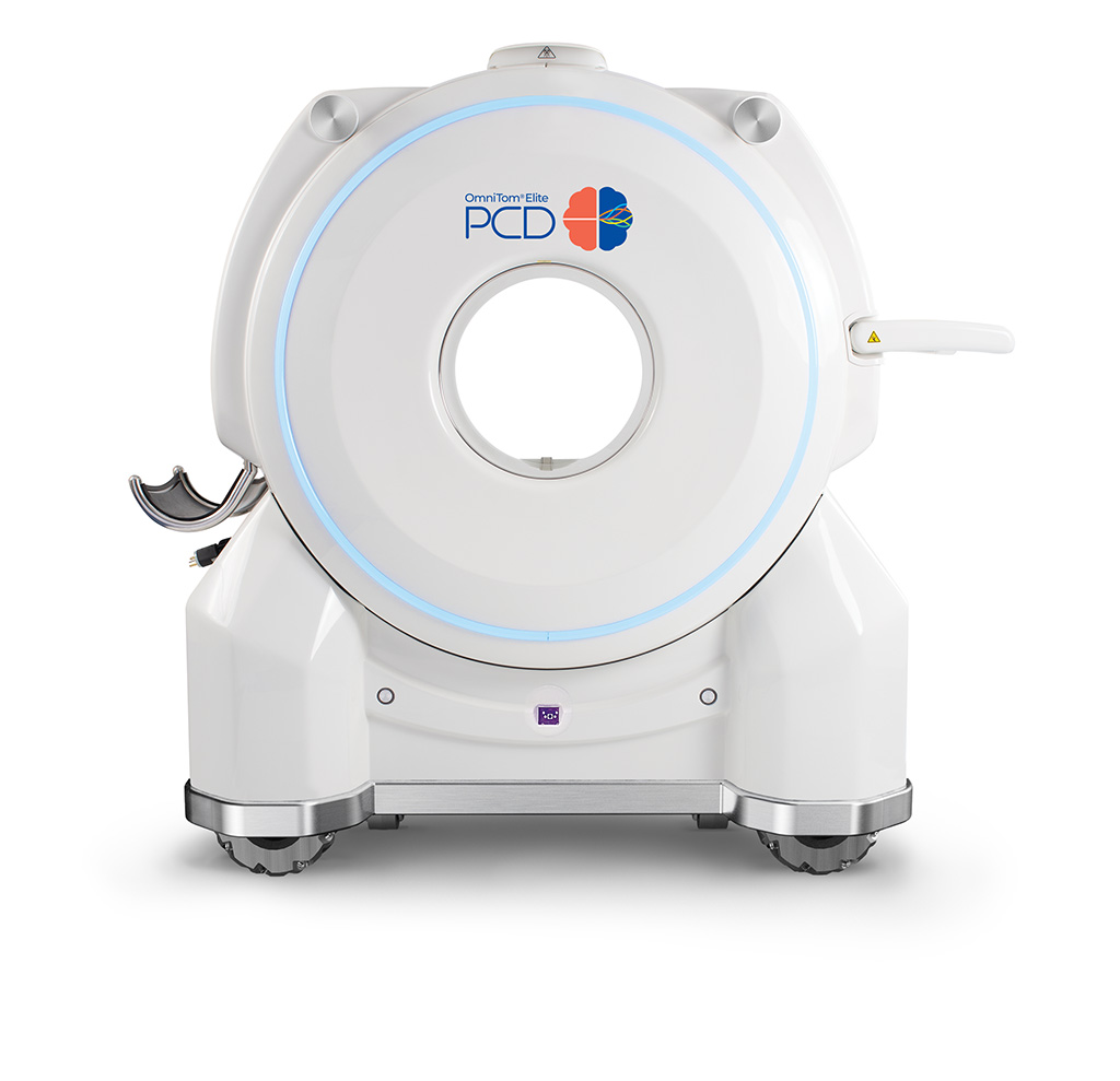 Image: The state-of-the-art OmniTom Elite with Photon Counting Detector technology is on display at RSNA 2023 (Photo courtesy of Samsung)