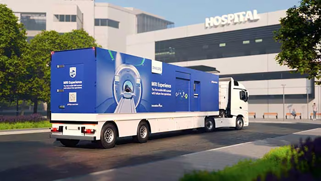 Image: The first BlueSeal MR Mobile unit is making its debut on the show floor at RSNA 2023 (Photo courtesy of Philips)