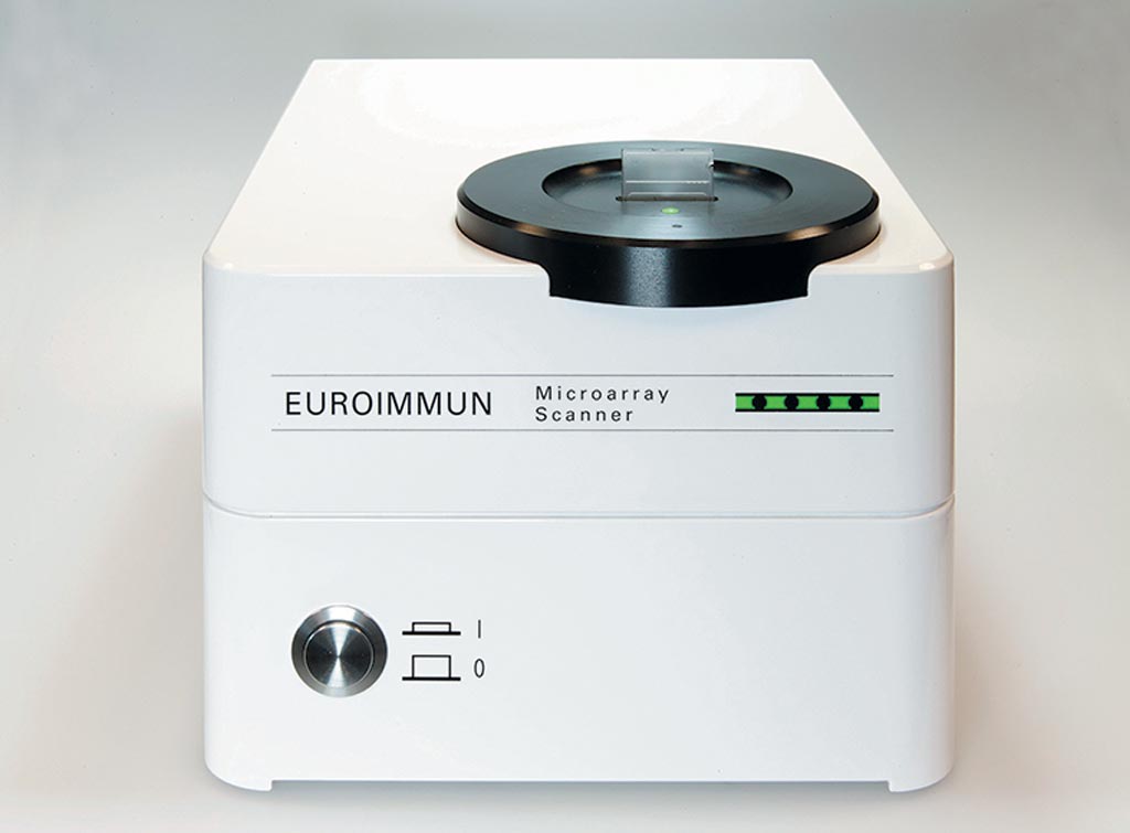 图片:全自动EUROArrayScan PCR系统读取微阵列STI病原体快速标准化检测结果(照片由EUROIMMUN提供)。 图片:全自动EUROArrayScan PCR系统读取微阵列STI病原体快速标准化检测结果(照片由EUROIMMUN提供)。