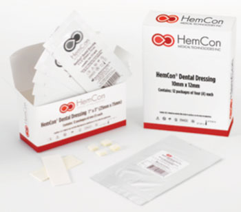 Imagen: El vendaje dental Hemcon (Fotografía cortesía de HemCon Medical Technologies).