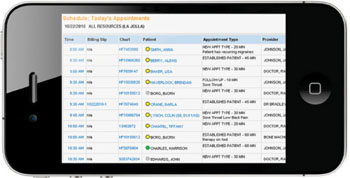Imagen: El módulo para citas MediTouch en un iPhone (Fotografía cortesía de HealthFusion).