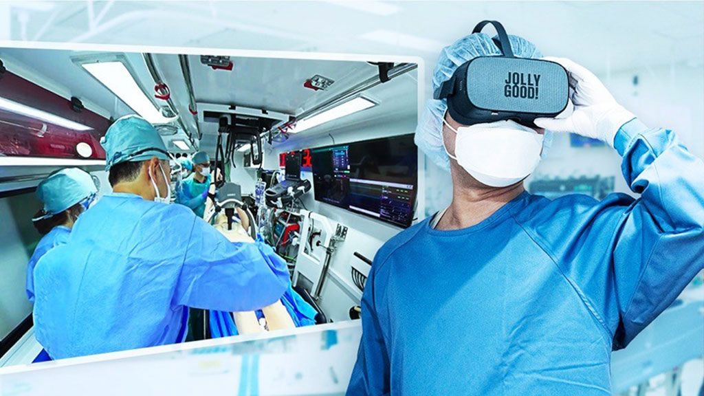 Imagen: Un sistema de filmación médica de realidad virtual especial para el personal de las ambulancias (Fotografía cortesía de Jolly Good)