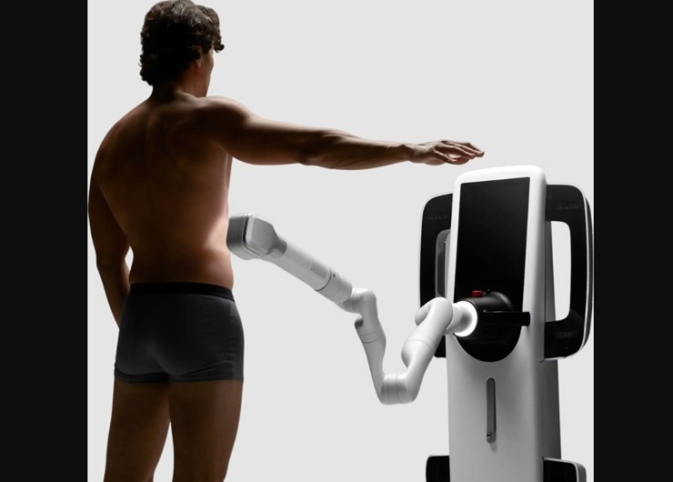 Imagen: Swan es el primer robot del mundo capaz de capturar imágenes dermatoscópicas estandarizadas de cuerpo completo. Desarrollada en colaboración con dermatólogos, la plataforma está diseñada para permitir exámenes cutáneos consistentes y de alta calidad. (Foto cortesía de Square Mind)