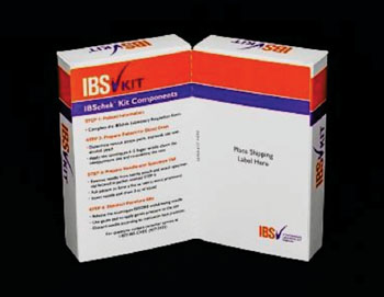 Imagen: El kit de prueba de sangre IBSchek para el síndrome del intestino irritable (Fotografía cortesía de Commonwealth Laboratories).