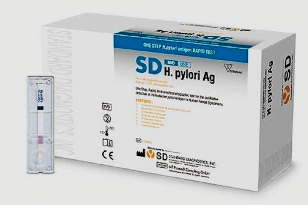 Imagen: La prueba H. pylori Ag, es una prueba rápida para la detección cualitativa del antígeno de Helicobacter pylori en muestras de heces humanas (Fotografía cortesía de Standard Diagnostics).
