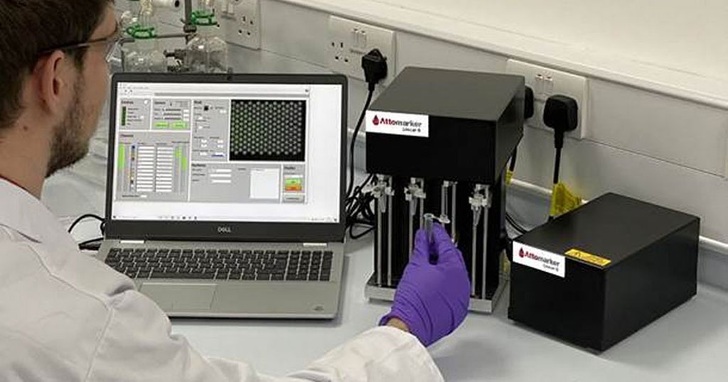 Imagen: La prueba de tres anticuerpos para la COVID-19 proporciona resultados estándar de laboratorio en solo siete minutos (Fotografía cortesía de Attomarker Ltd.)