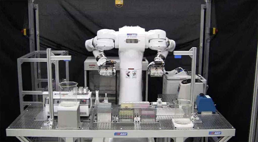 Imagen: Sistema automatizado para análisis de SARS-CoV-2 (Fotografía cortesía de Robotic Biology Institute Inc.)