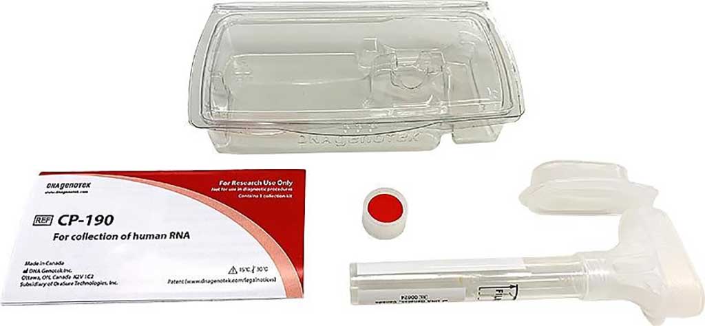 Imagen: Los kits de autorecolección de saliva DNA Genotek CP-190 (Fotografía cortesía de Kyodo International Inc)