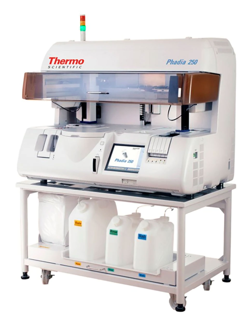 Imagen: El analizador de inmunoensayo Phadia 250, además de las pruebas de alergia, permite la medición de autoanticuerpos de más de 20 enfermedades relacionadas con la autoinmunidad utilizando la línea de productos EliA (Fotografía cortesía de Thermo Fisher Scientific)