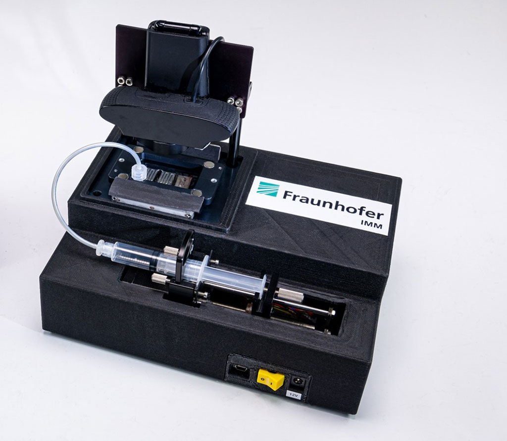 Imagen: Sistema de prueba de PCR rápido en el lugar para la detección de enfermedades infecciosas (Fotografía cortesía de la Sociedad Fraunhofer)