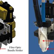 Imagen: Un soporte de sonda fotoacústica motorizada ayuda a mejorar la profundidad de penetración de luz y la SNR (Fotografía cortesía de la Fundación de Investigación Purdue).