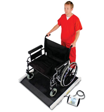The Detecto BRW1000 bariatric portable wheelchair scale