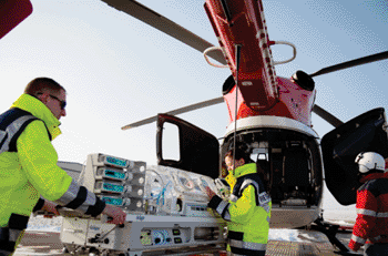 Image: The Globe-Trotter GT5400 being loaded into an emergency helicopter (Photo courtesy Dräger). Image: The Globe-Trotter GT5400 being loaded into an emergency helicopter (Photo courtesy Dräger).