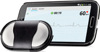 Image: The AliveCor mobile ECG recorder (Photo courtesy of AliveCor).