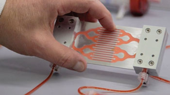 Image: The biospleen blood-cleansing device (Photo courtesy of the Wyss Institute/ Harvard).
