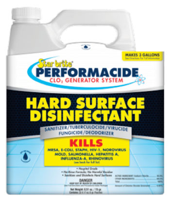 Image: Performacide ClO2 disinfectant (Photo courtesy Ocean Bio-Chem).