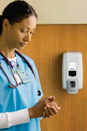 Image: The Hill-Rom Hand Hygiene Compliance Solution (Photo courtesy of Hill-Rom).