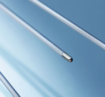 Image: The new Galeo guide wires with hydrophobic coating (Photo courtesy of BIOTRONIK).